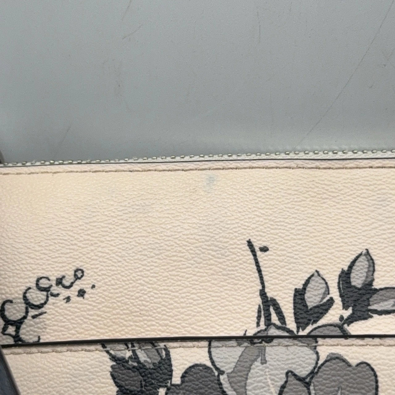 Coach Ava Beige Ink Print Tote Shoulder Handbag for Women