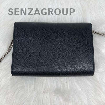 Gucci Dionysus Tiger Head Chain Crossbody Shoulder Bag Black Silver Women