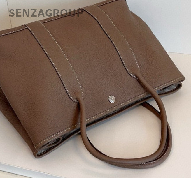 Hermes Garden Party36 Top Handle Bag Gray Silver Used Women Classic Fashion