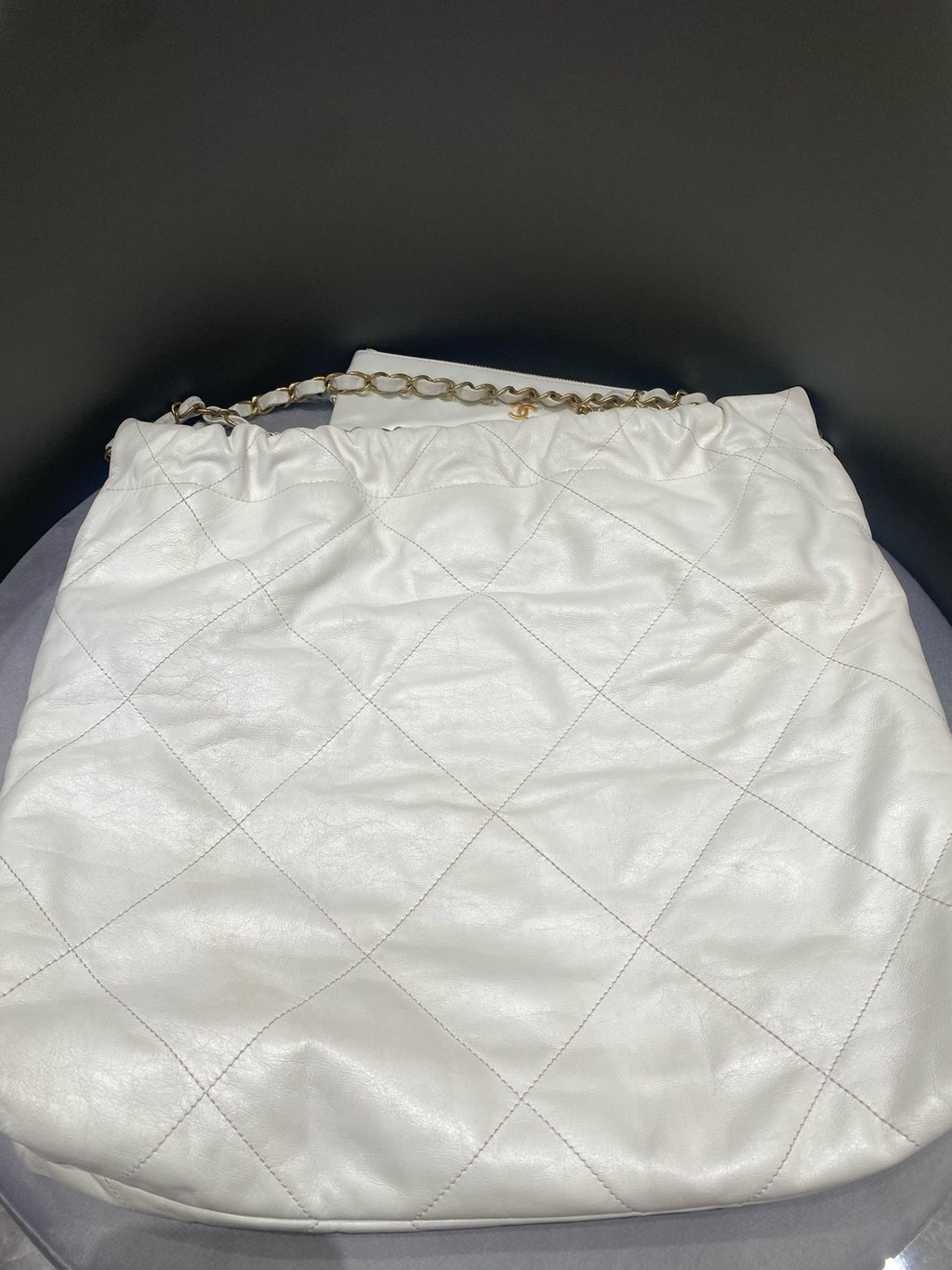 Chanel 22 Bag Mini Chain Shoulder Bag White Gold Fashion Women
