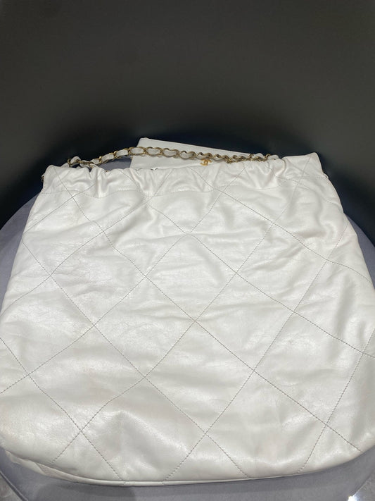Chanel 22 Bag Mini Chain Shoulder Bag White Gold Fashion Women