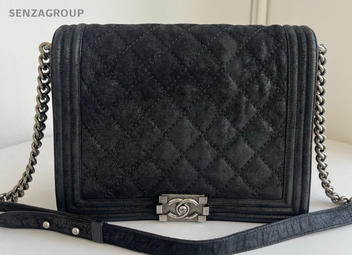 CHANEL Leboy GM CC Chain Shoulder bag Black Silver Women