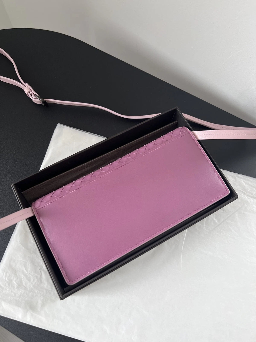 Bottega Veneta WOC Intrecciato Pink Purple 2-Way Shoulder Bag Crossbody