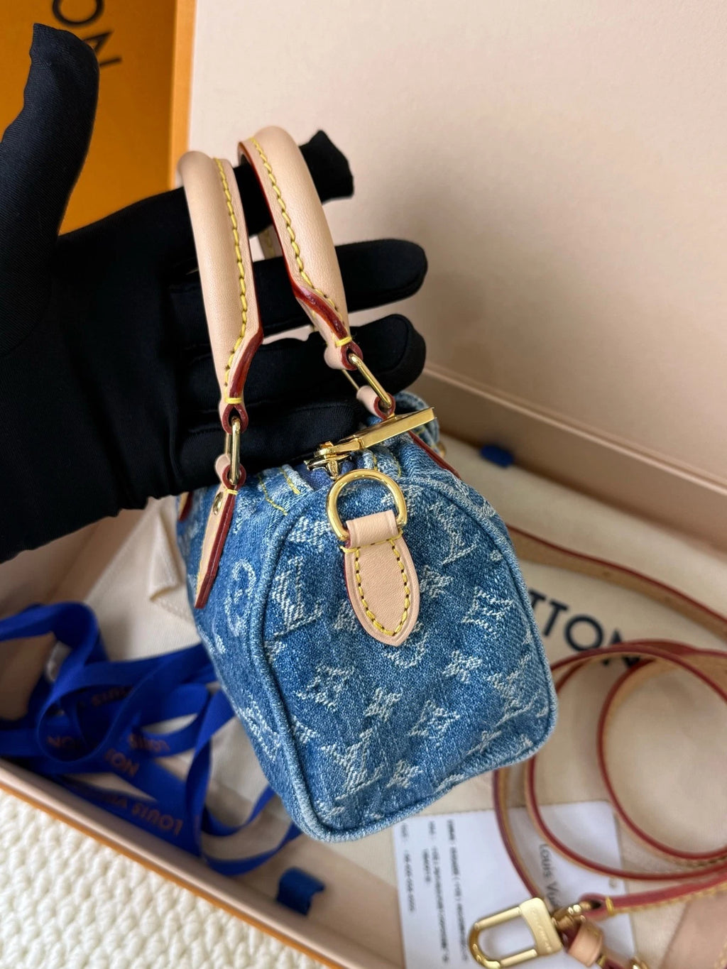 Louis Vuitton Speedy Nano Denim Top Handle Bag For Women