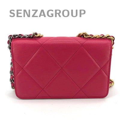 Chanel 19 WOC Wallet on Chain Red Gold Lambskin Shoulder Bag