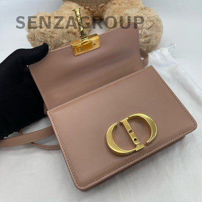Dior Montaigne Mini Shoulder Bag Pink Gold Hardware Classic Women's Fashion