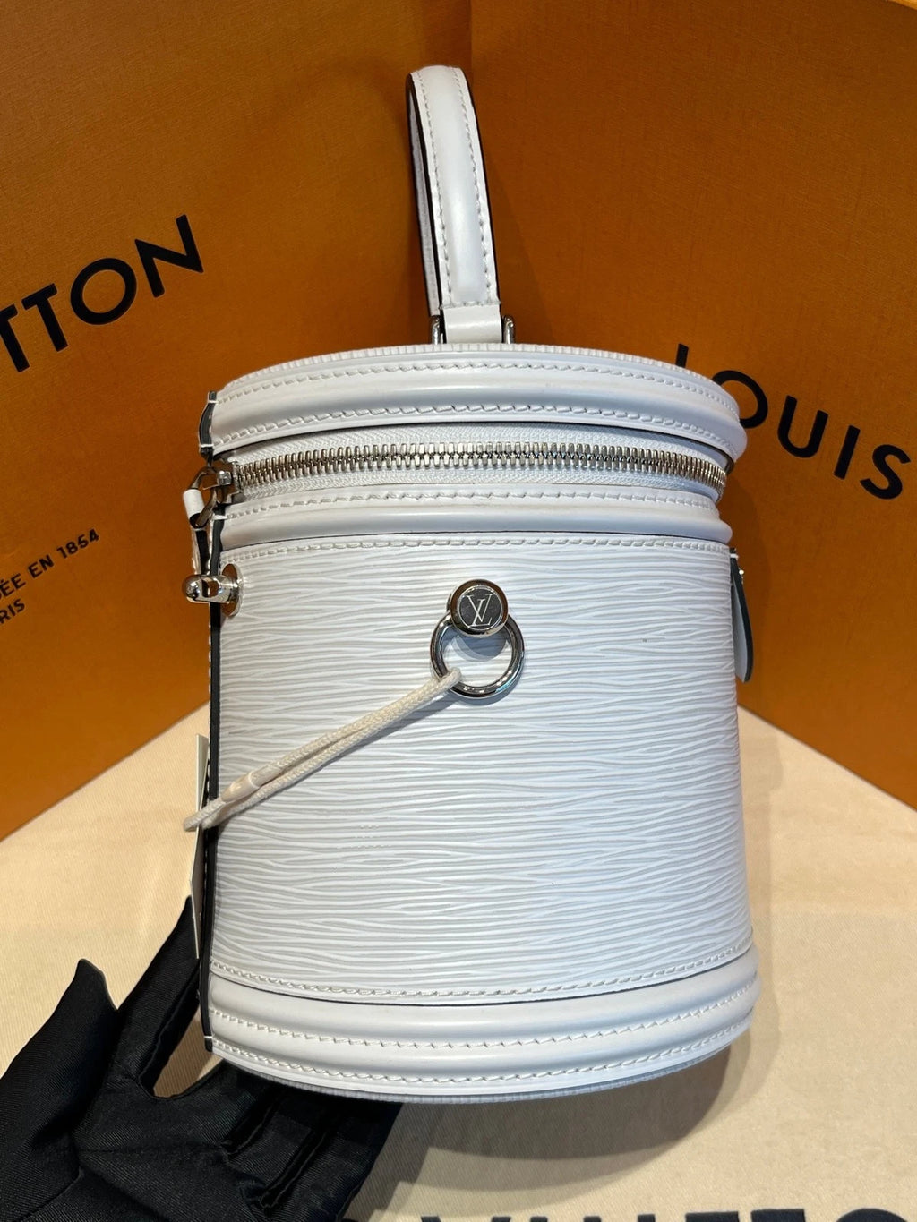 Louis Vuitton White Epi Leather Bucket Bag For Women
