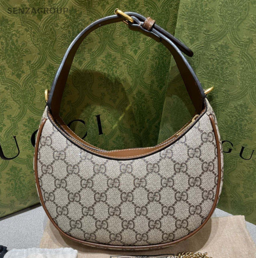 Gucci Ophidia Mini Chain Crossbody Shoulder Bag Brown Gold Women Classic Fashion