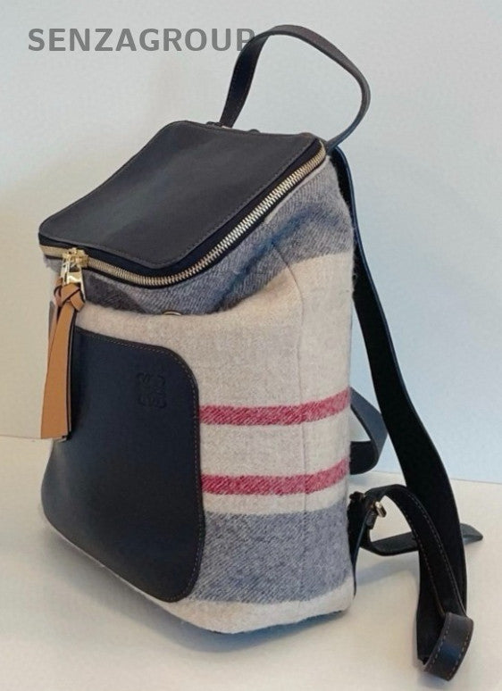 Mochila de ombro Loewe Goya PM couro de bezerro multicolorida feminina-