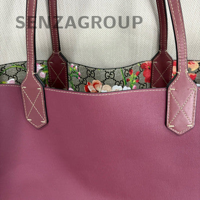 GUCCI Peltole Medium Tote Shoulder Bag Beige Purple Fashion Women
