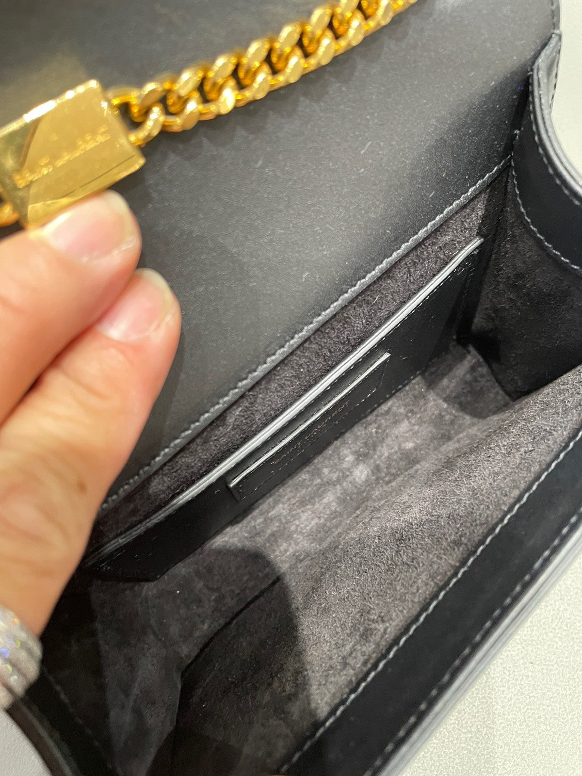Saint Laurent YSL Tassel Chain Shoulder Crossbody Bag Black Gold Classic