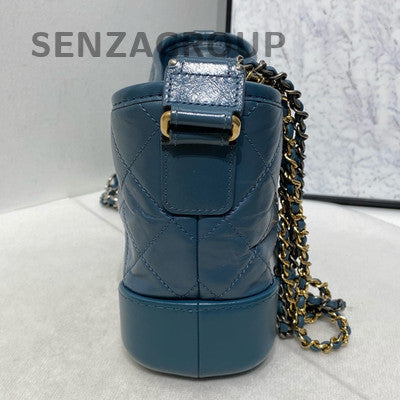 Chanel Gabrielle Small Blue Quilted Chain Shoulder Bag - Classic Women's