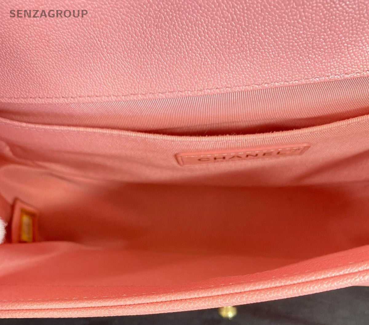 Chanel Leboy MM Calfskin Chain Shoulder Bag Pink Gold Used Women Classic