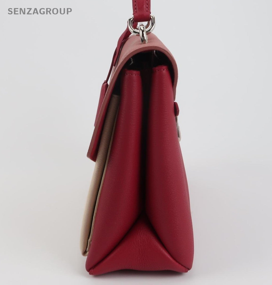 Louis Vuitton Lockme BB Top Handle Bag Crossbody Red Silver Women Classic