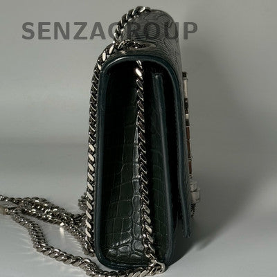 Saint Laurent YSL Kate Small Tassel Chain Shoulder Bag Green Silver
