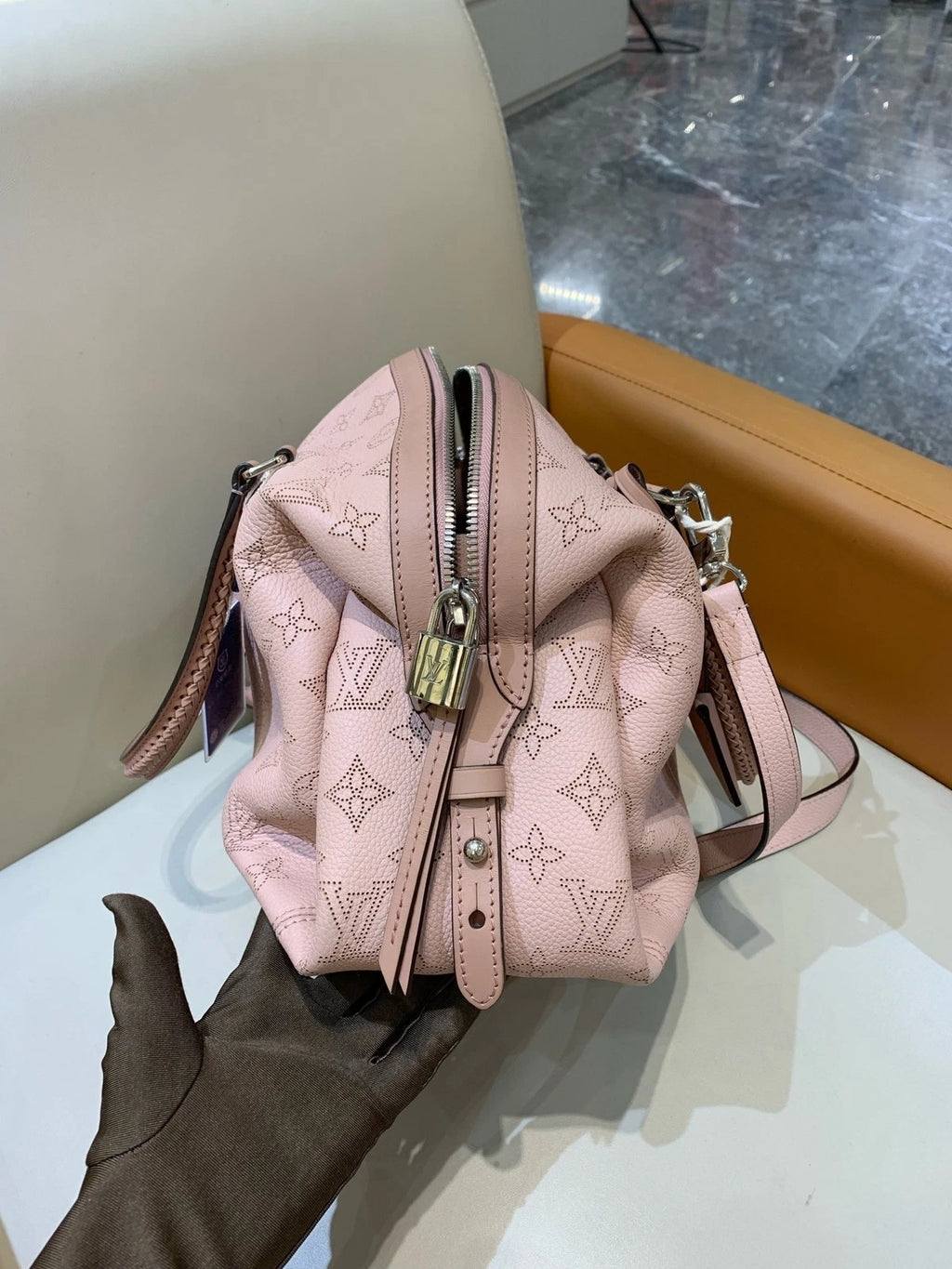 Louis Vuitton Pink Mahina Handbag Crossbody Bag For Women