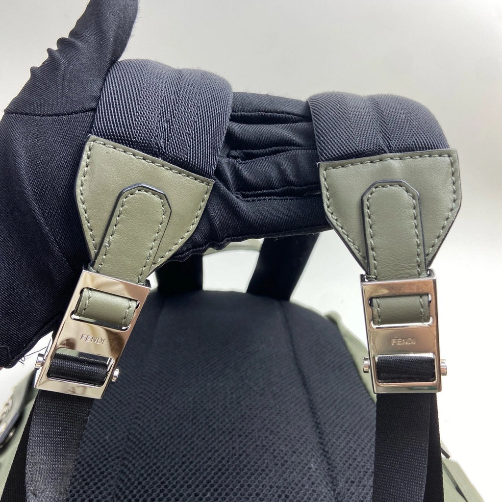 FENDI Nylon Leather Patchwork Monster Backpack For Women