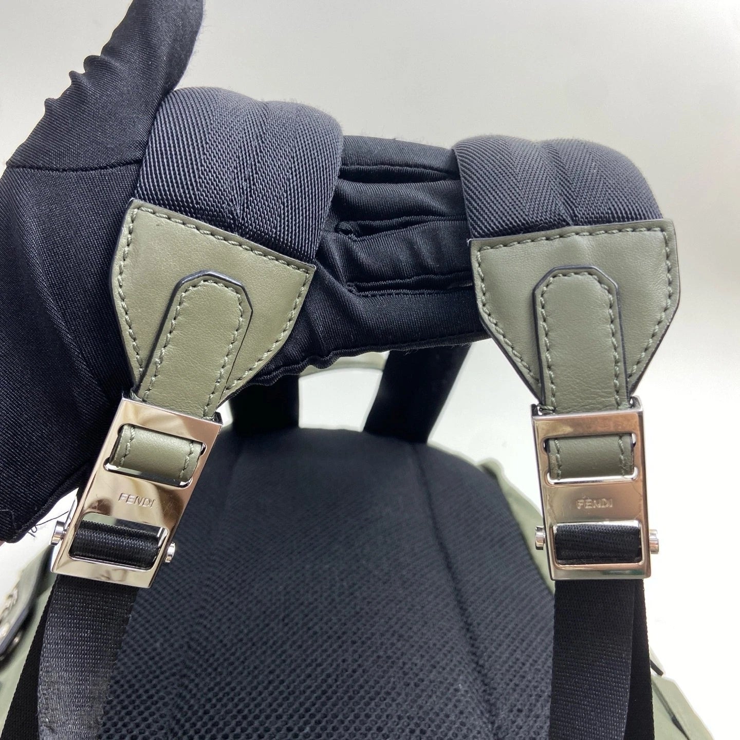 FENDI Nylon Leather Patchwork Monster Backpack For Women