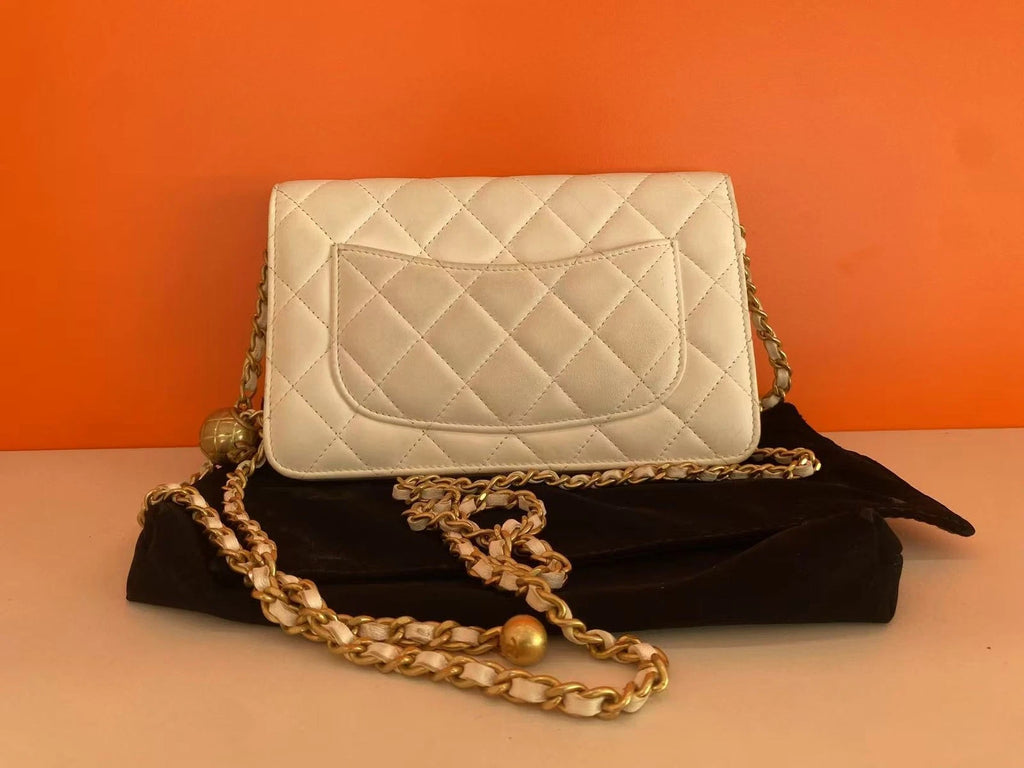 CHANEL Women Gold Ball WOC Calfskin Crossbody Bag