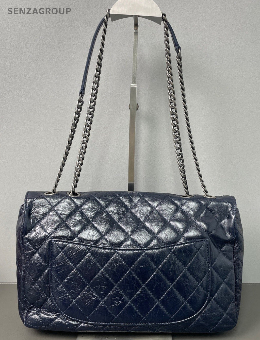 CHANEL Classic Flap Leboy Chain Shoulder bag Oil wax leather Deep Blue Women