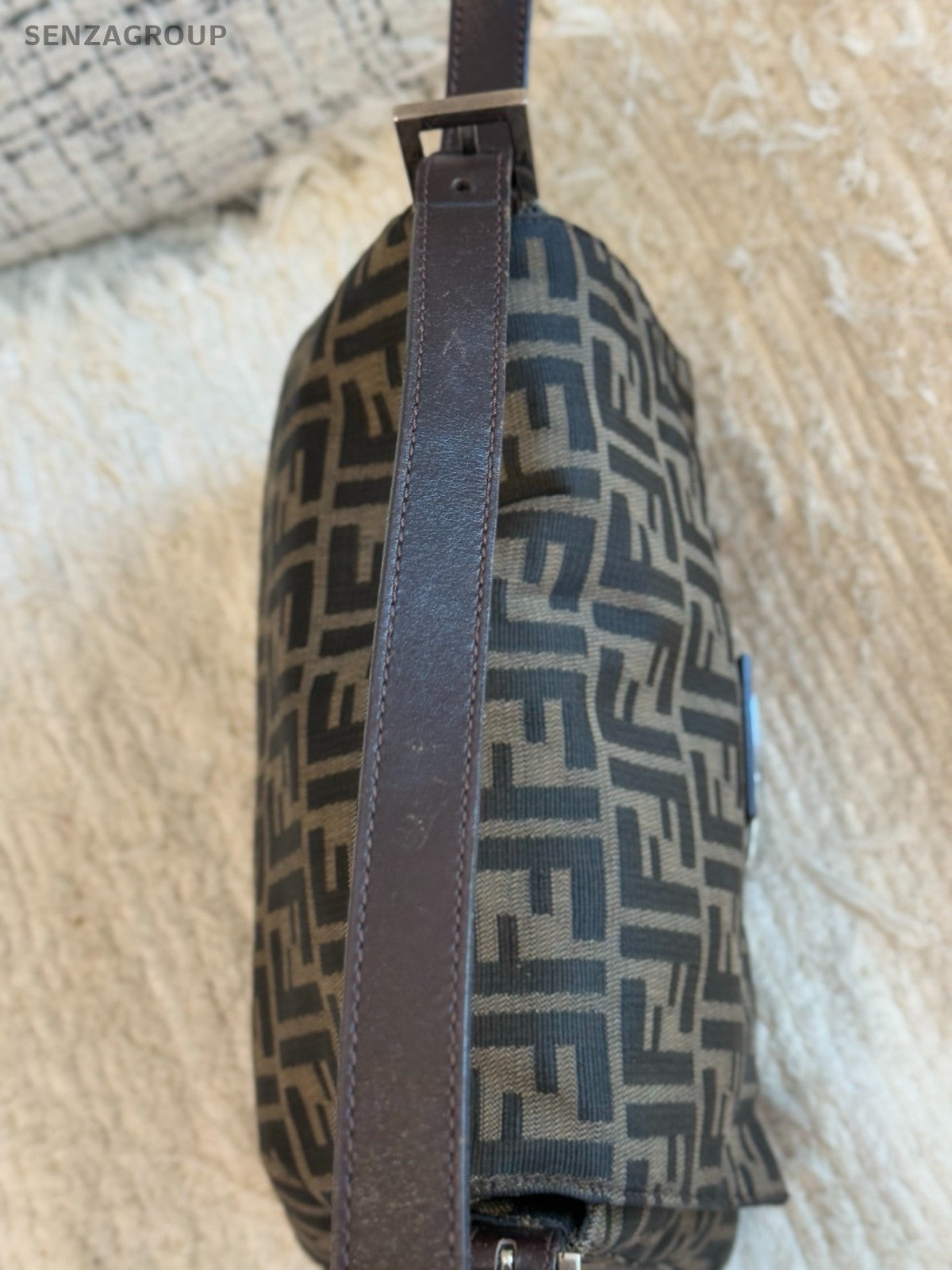 FENDI FF Vintage Monogram Shoulder bag Brown Classic Women