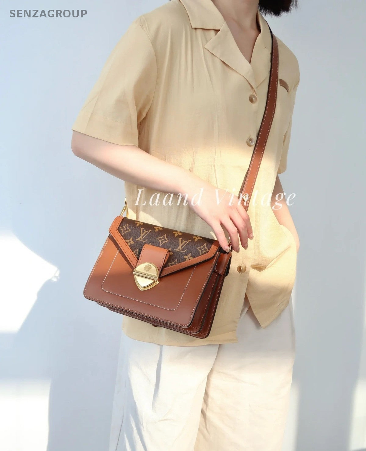 Louis Vuitton Biface Messenger Bag Top Handle Shoulder Crossbody Bag Women Brown