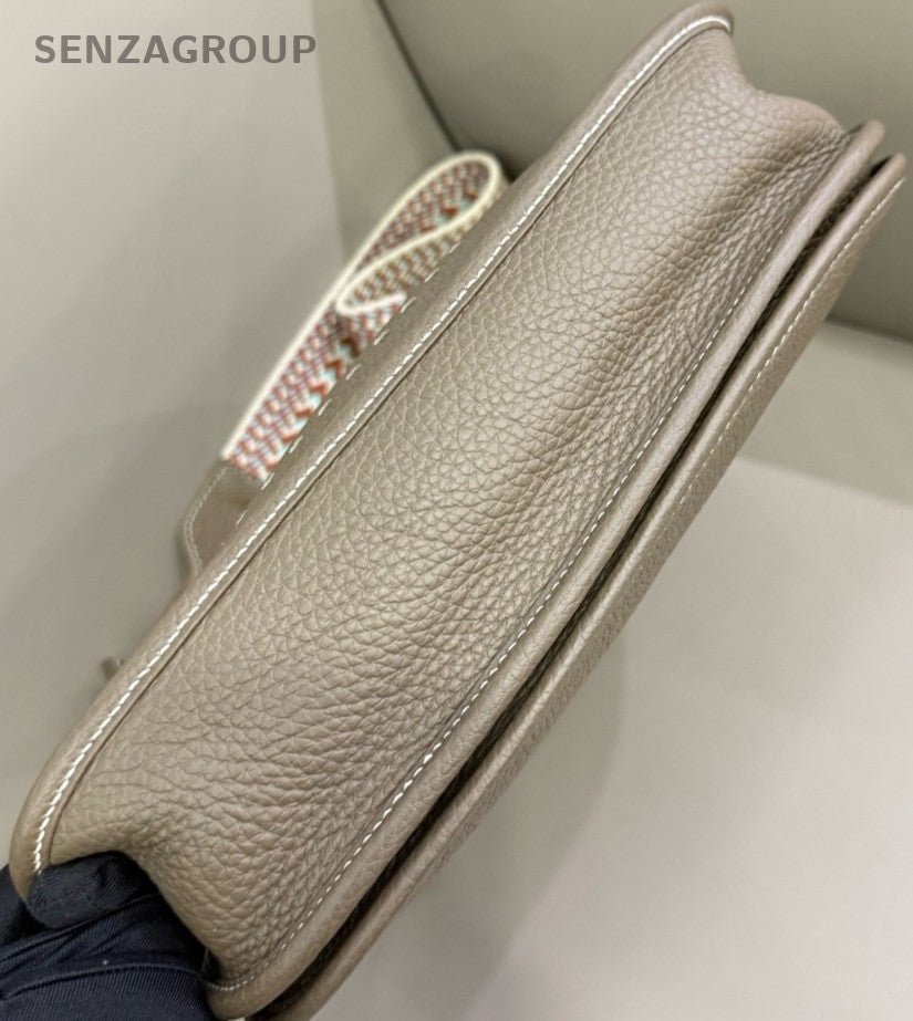 HERMES Evelyne Shoulder Bag Gray Gold Used Women Classic Designer