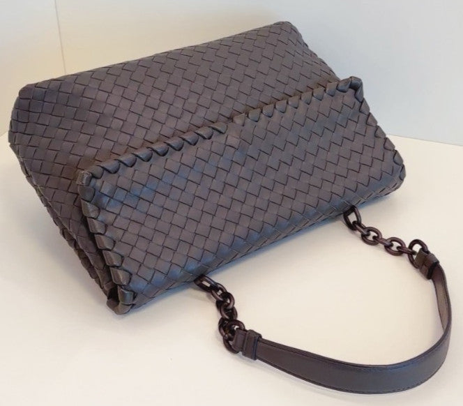 Bottega Veneta Olimpia Chain Strap Dark Grey Shoulder bag
