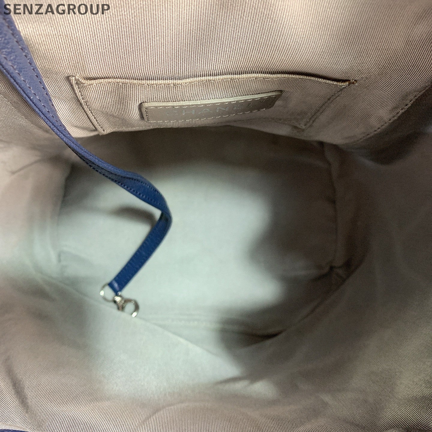 Chanel Blue Silver Salzburg Quilted Backpack Classic Women's Bag