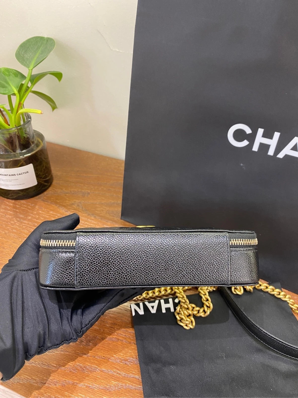 CHANEL LeBoy Black Gold Crossbody Bag For Women