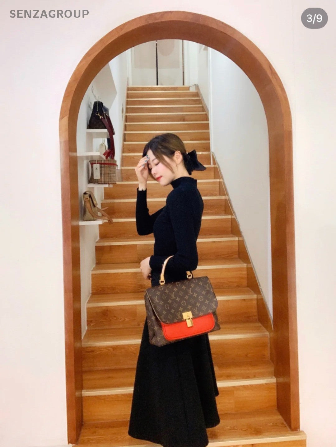 Louis Vuitton MARIGNAN Monogram Top Handle bag Red Women