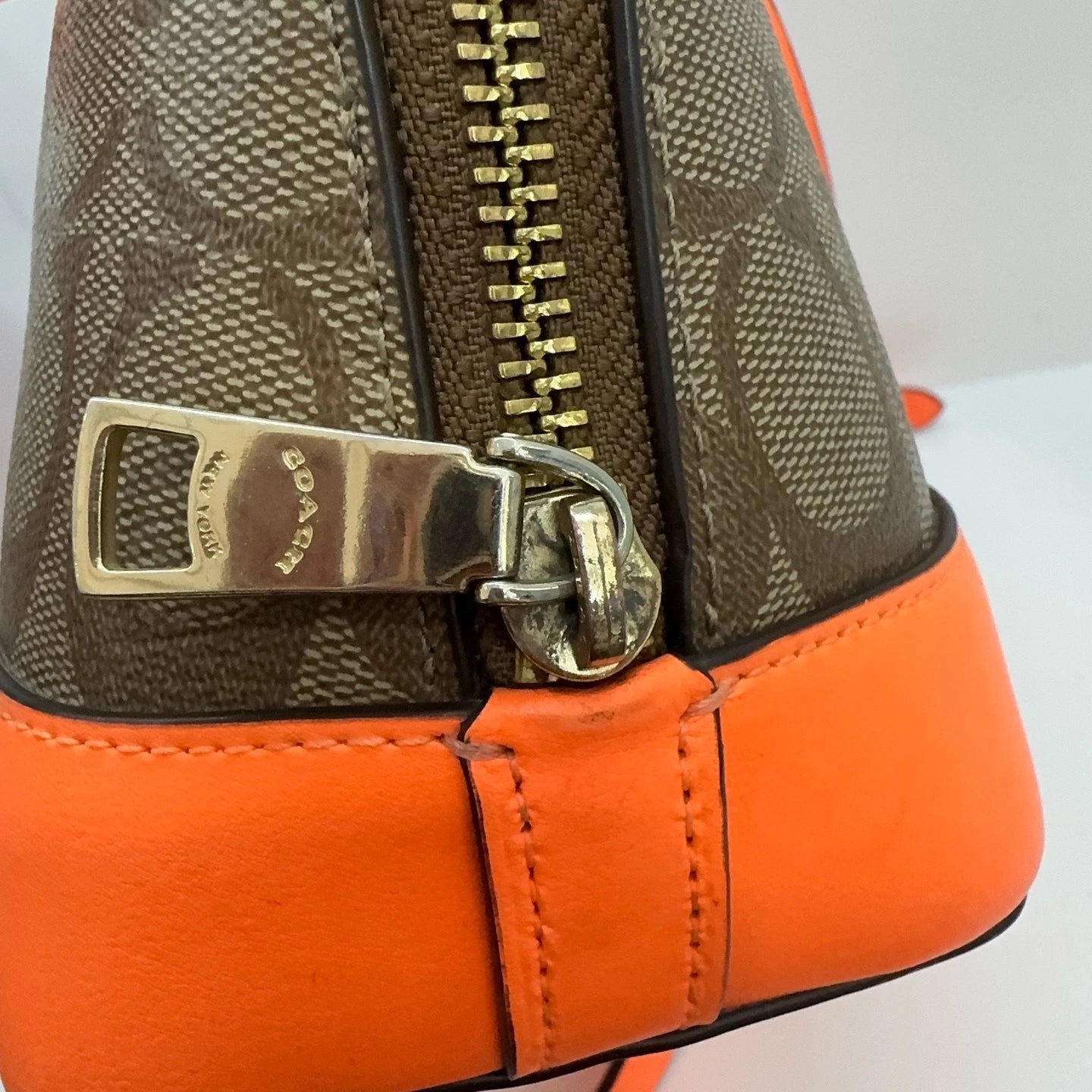 Coach Orange Shell Shoulder Handbag Crossbody Bag for Women