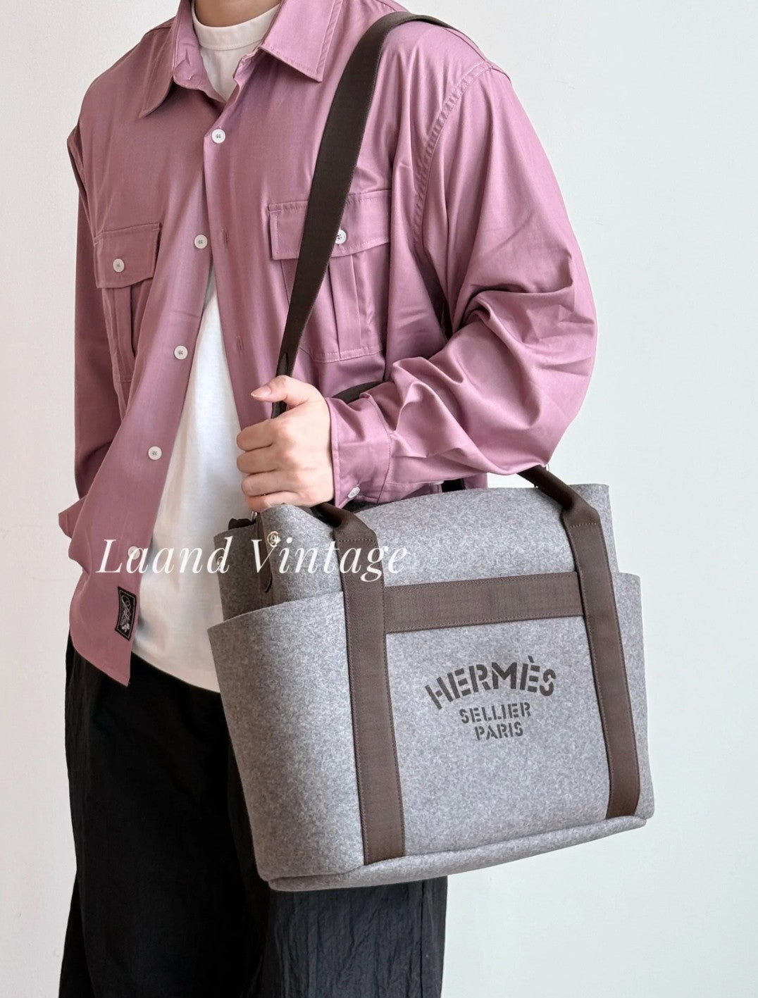 Hermès Groom Tote Equestrian Collection Top Handle Shoulder Crossbody Bag Purple