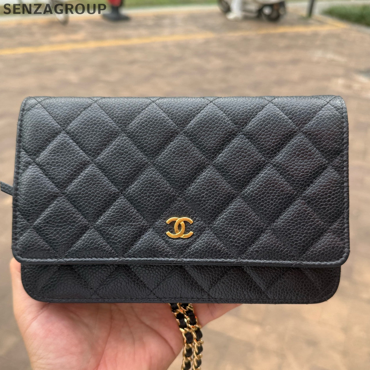 Chanel Black Gold WOC Chain Shoulder Crossbody Bag Classic Fashion Women