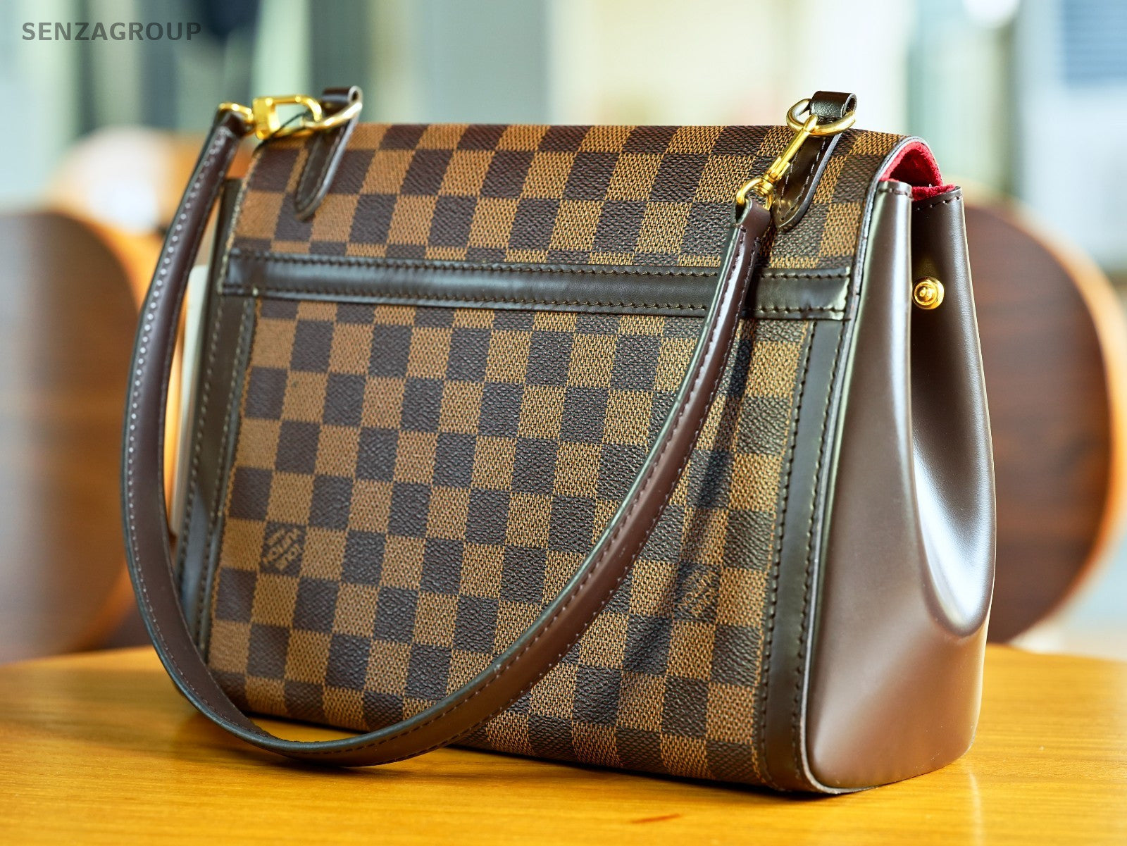 Louis Vuitton Damier Monogram Venice Shoulder Handbag brown