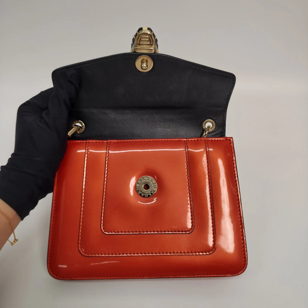 Bvlgari Serpenti Red Small Leather Shoulder Handbag Crossbody Bag For Women