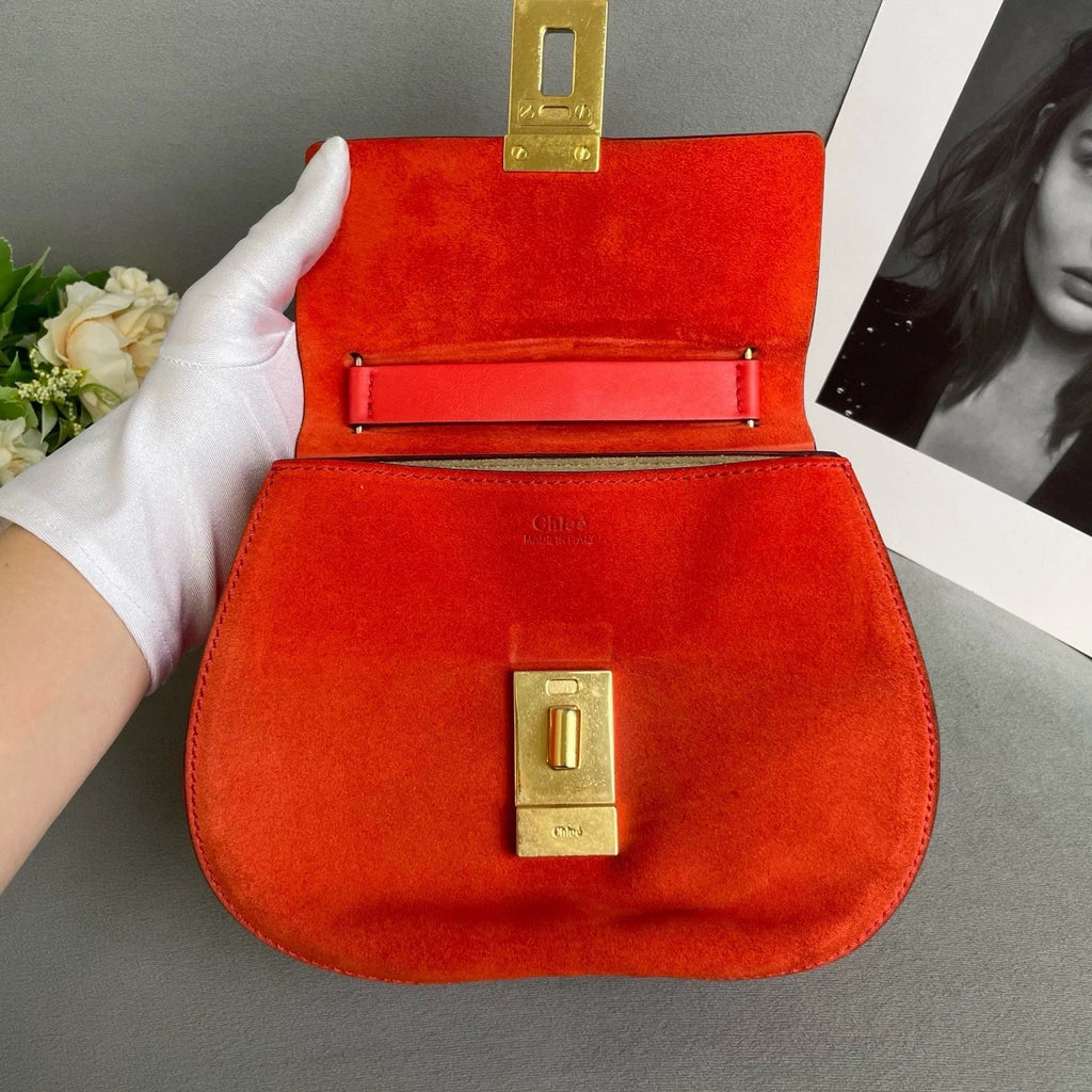 Chloe Red Leather Crossbody Bag For Women