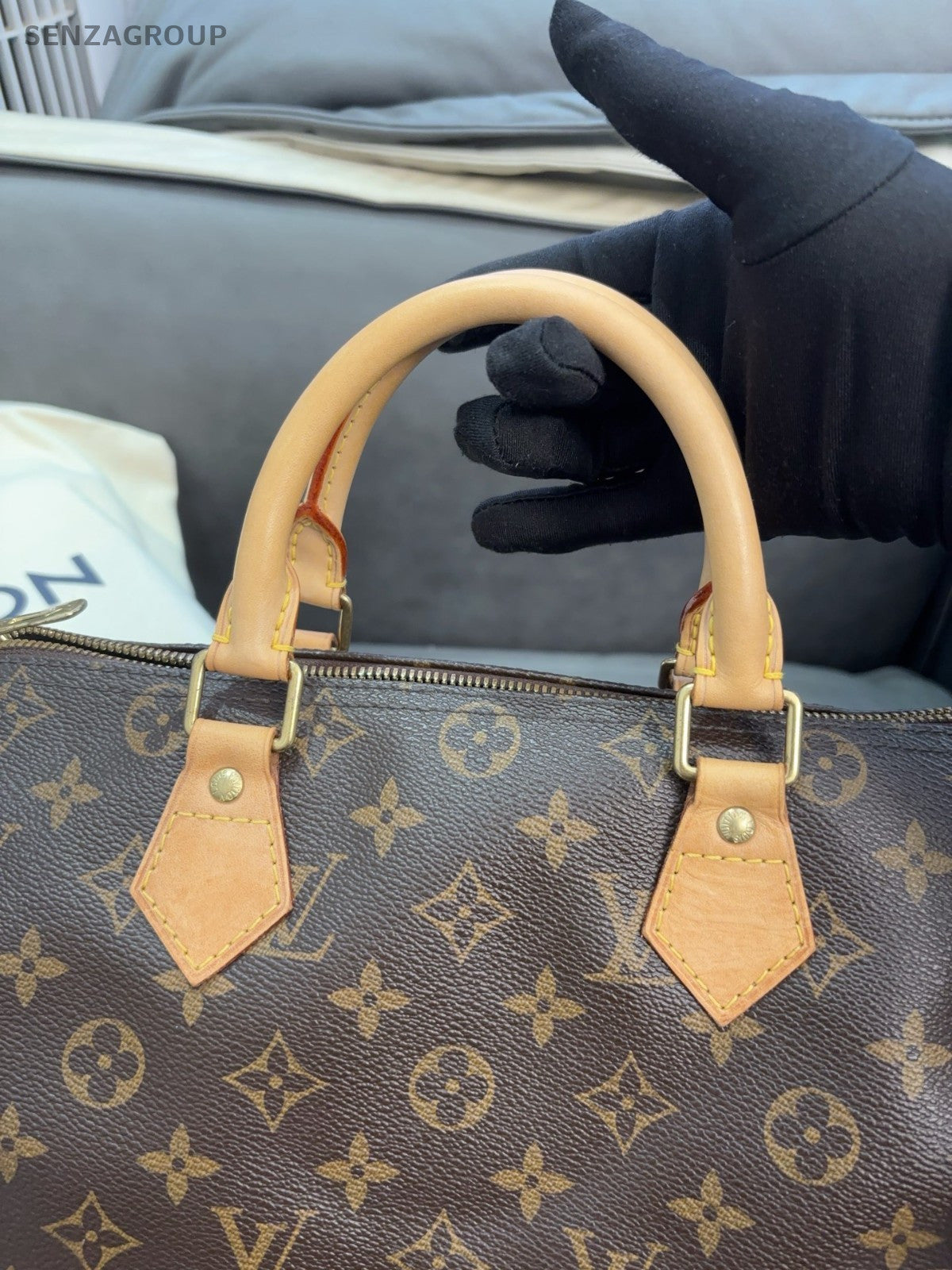 Louis Vuitton Speedy30 Monogram 2way Shoulder Handbag Brown Canves Women