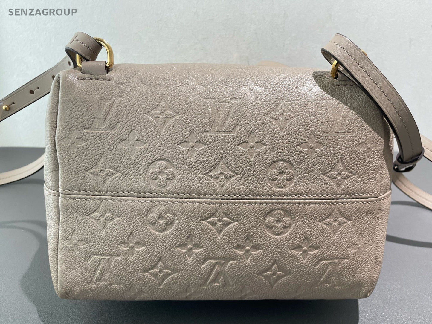 Louis Vuitton Montsouris Monogram Backpack Gray Pink Gold Women Classic