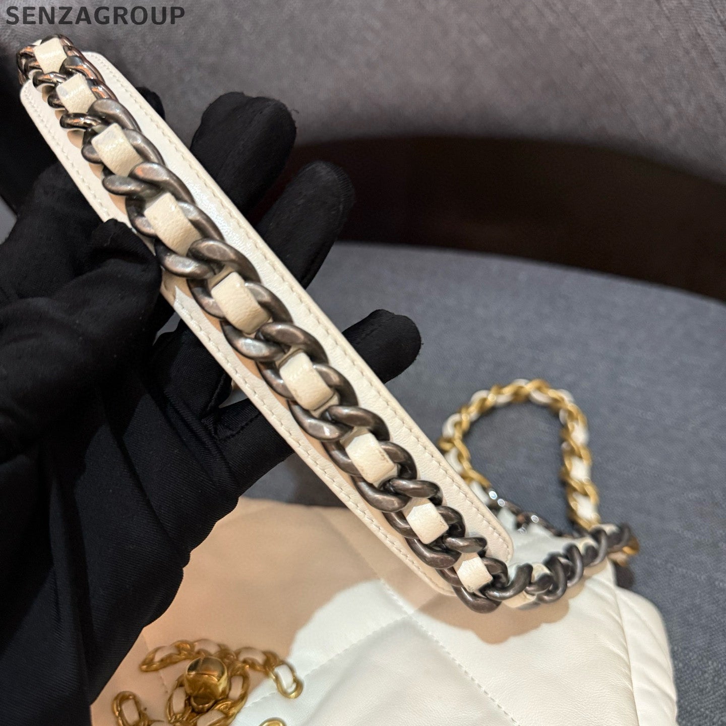 Chanel 19 Small Quilted Lambskin Chain Shoulder Crossbody Bag Women
