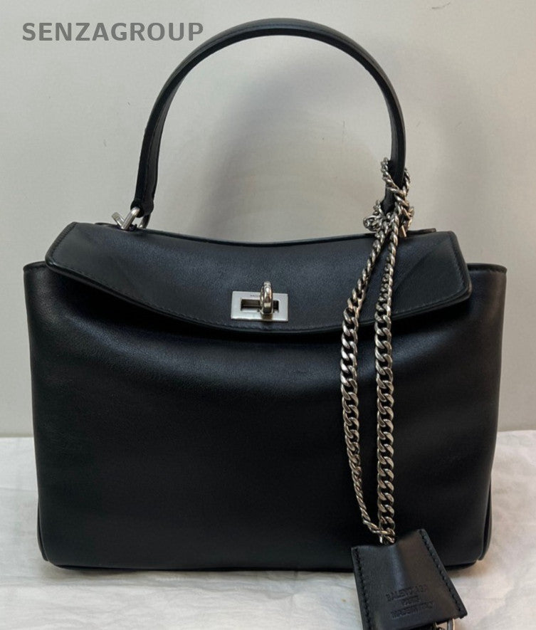 Balenciaga Rodeo Mini Top Handle Bag Crossbody Black Silver Women Vintage
