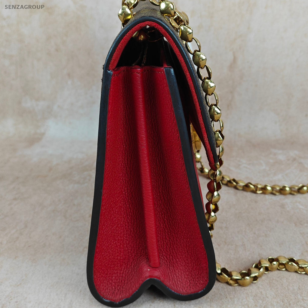 Louis Vuitton Victoire Monogram Red Chain Shoulder Crossbody Bag Women Classic