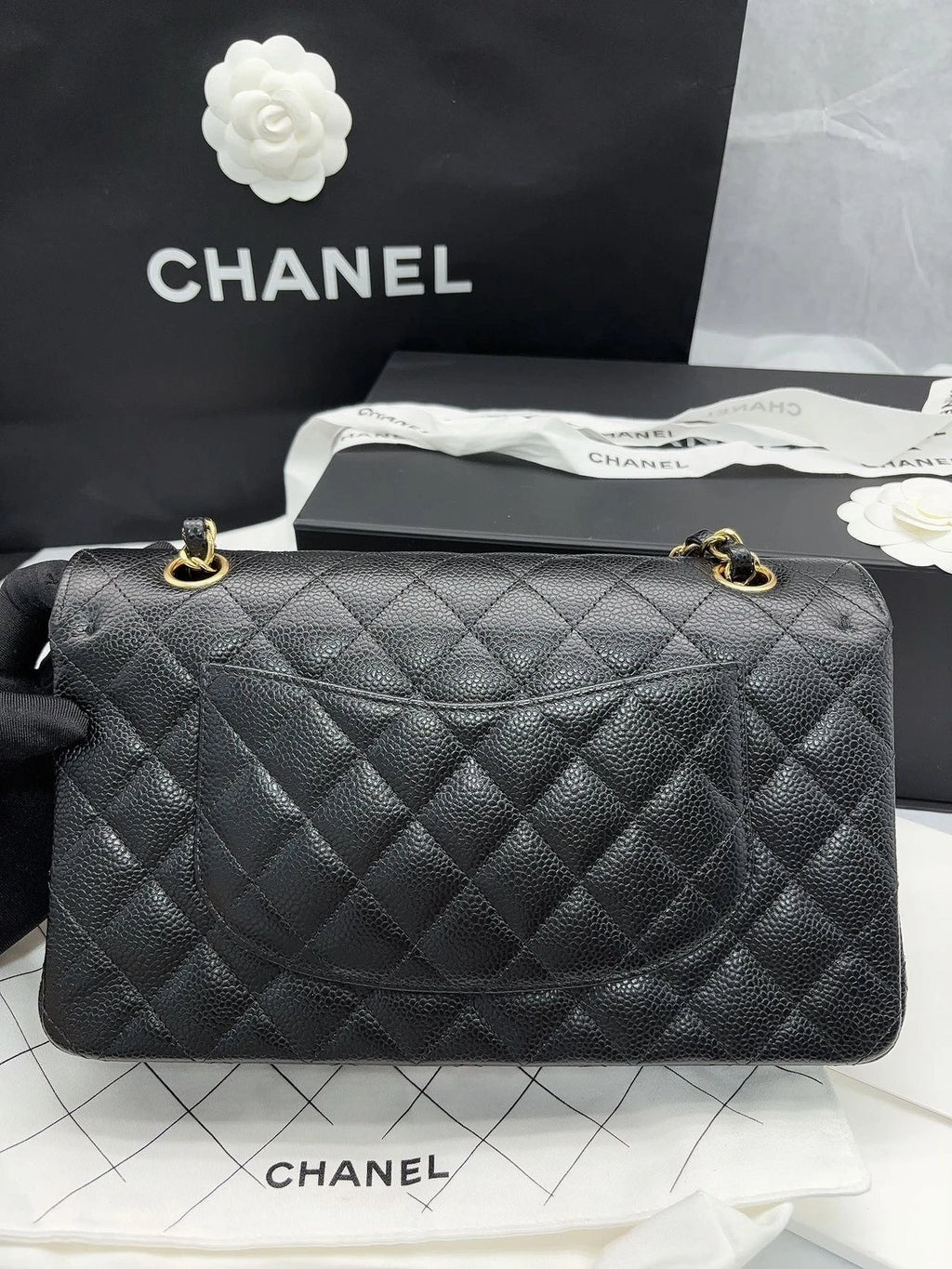 Chanel CF Medium Black Leather Shoulder Bag For Women