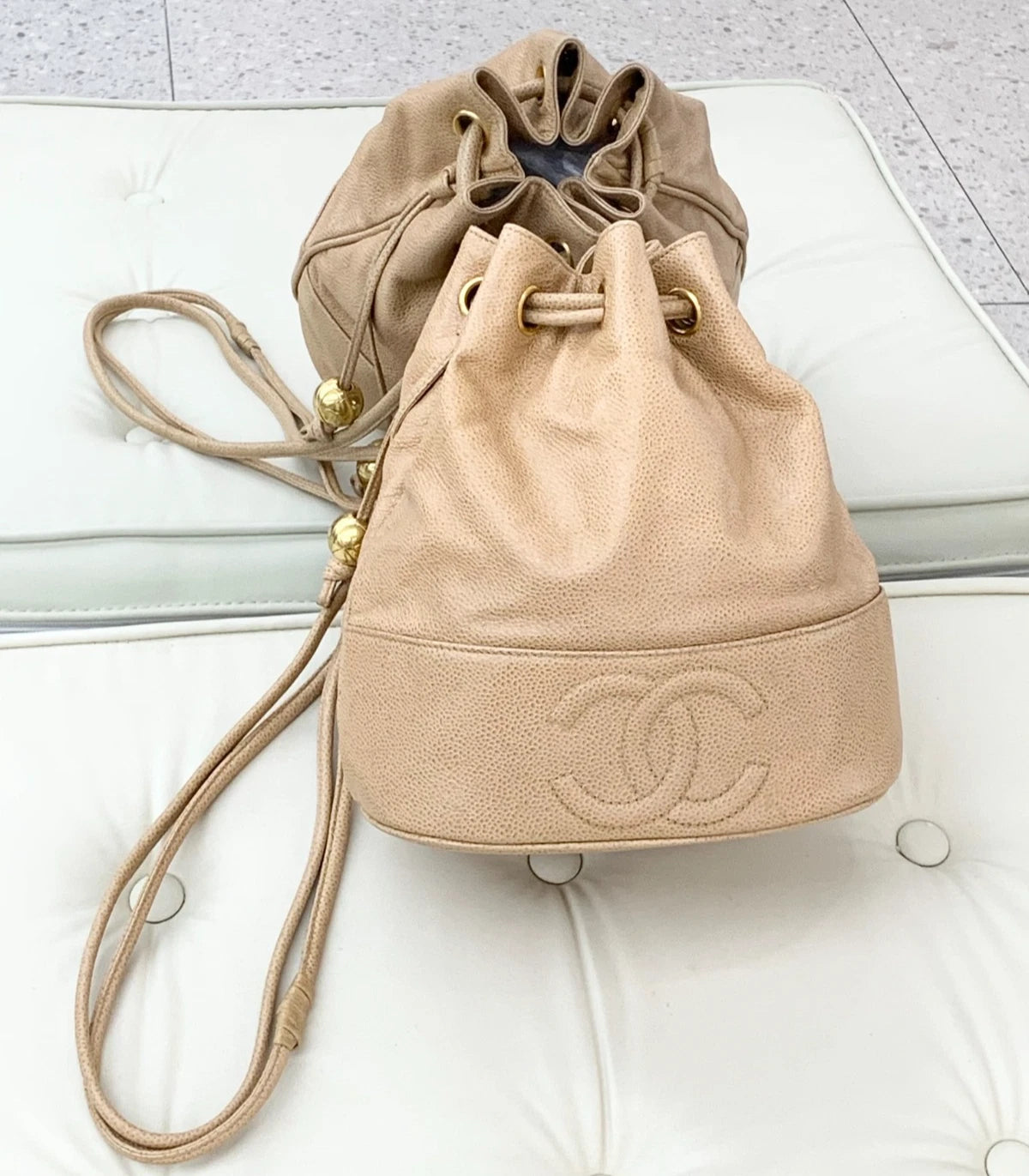 Chanel Calfskin 2Ways Bucket Shoulder Bag Crossbody Bag Women S