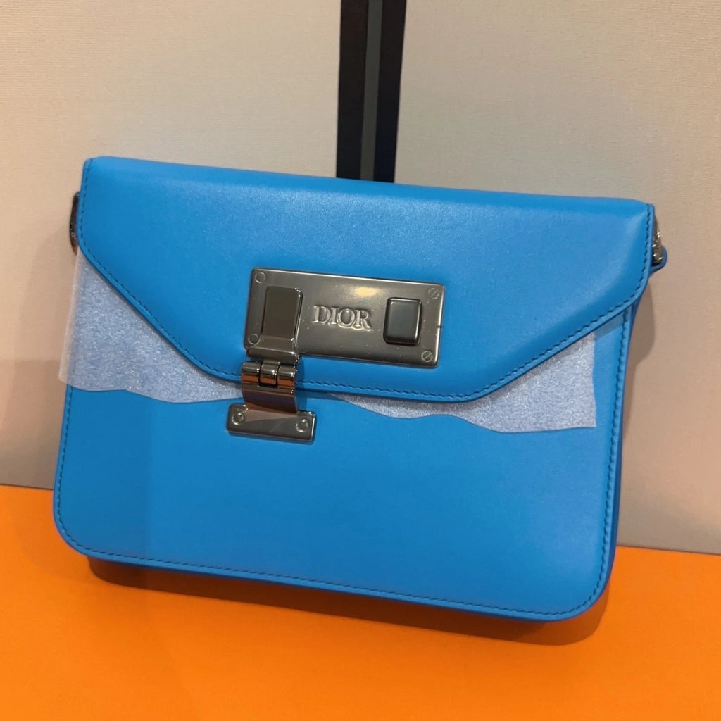 Dior Logo Calfskin Messenger Crossbody Shoulder Bag Clutch Women