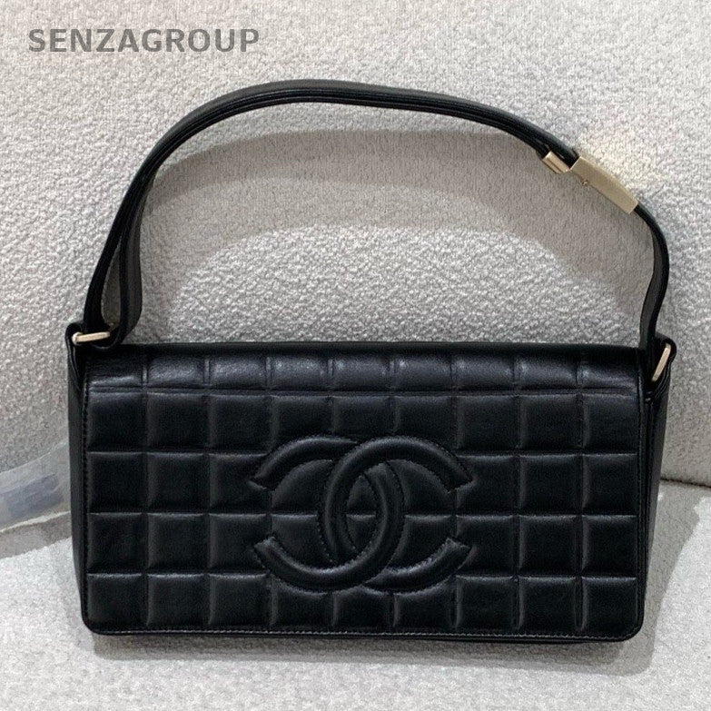 Chanel Ice Cube Vintage Black Gold Shoulder Bag Used Women Classic