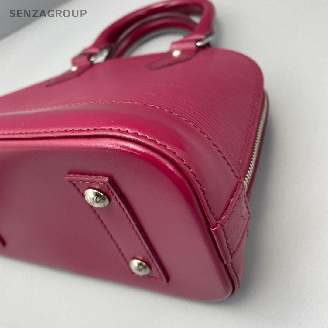 Louis Vuitton Alma BB Epi Leather Top Handle 2way Shoulder bag Purple Red Women