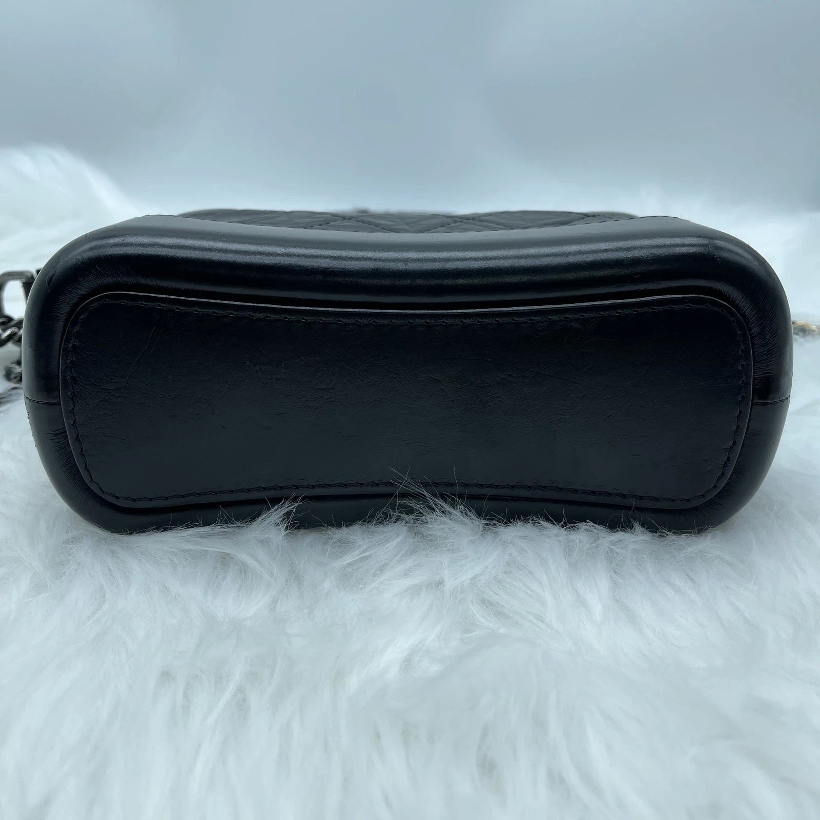 CHANEL Gabrielle Vintage Black Calfskin Shoulder Crossbody Bag For Women