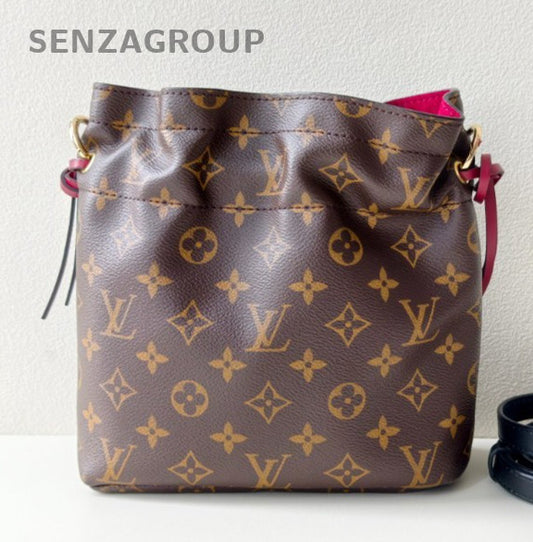 Louis Vuitton Monogram 2Way Crossbody Shoulder Bag Brown Gold Women Classic