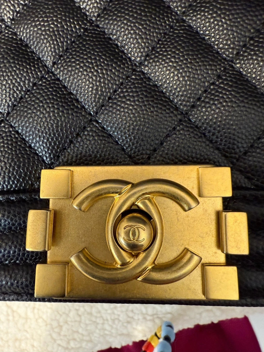 Authentic CHANEL Calfskin LeBoy Shoulder Bag For Women Pre-owned